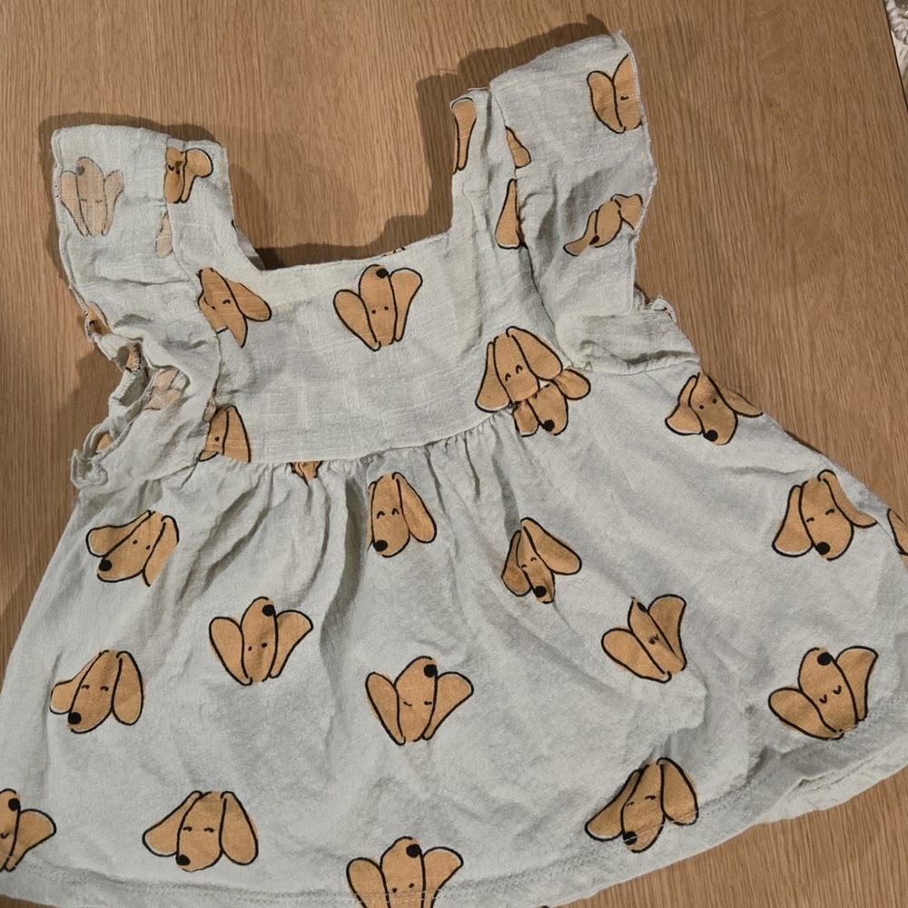Zara Kids Light Blue Dog Print Tee